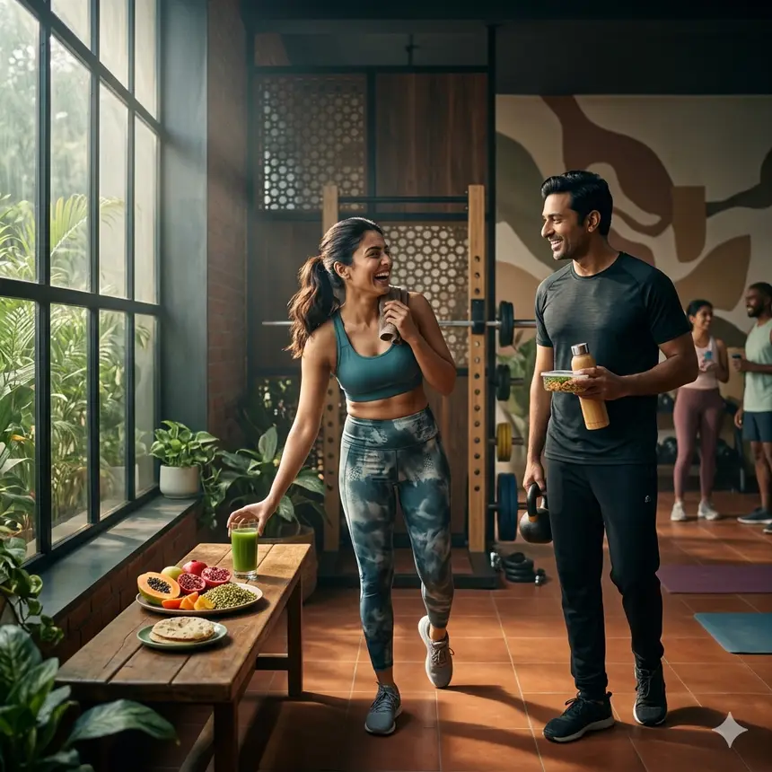 Training-focused lifestyle image for the muscle building plan.